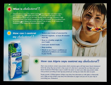 Control your cholesterol with Alpro soya : the dairy free alternative to milk / Alpro.