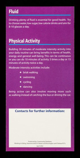 A guide to healthy eating and regular exercise for a healthier lifestyle : suggestions to help you on your way / NHS.