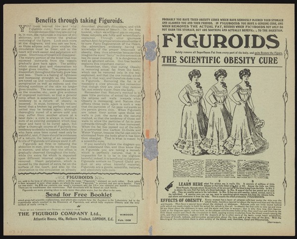 Figuroids : the scientific obesity cure : safely remove all superfluous fat from every part of the body, and quite restore the figure / The Figuroid Company Ltd.