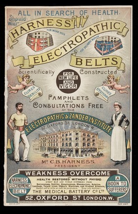 All in search of health should wear Harness' electropathic belts : scientifically constructed for new life and vigor / C.B. Harness.