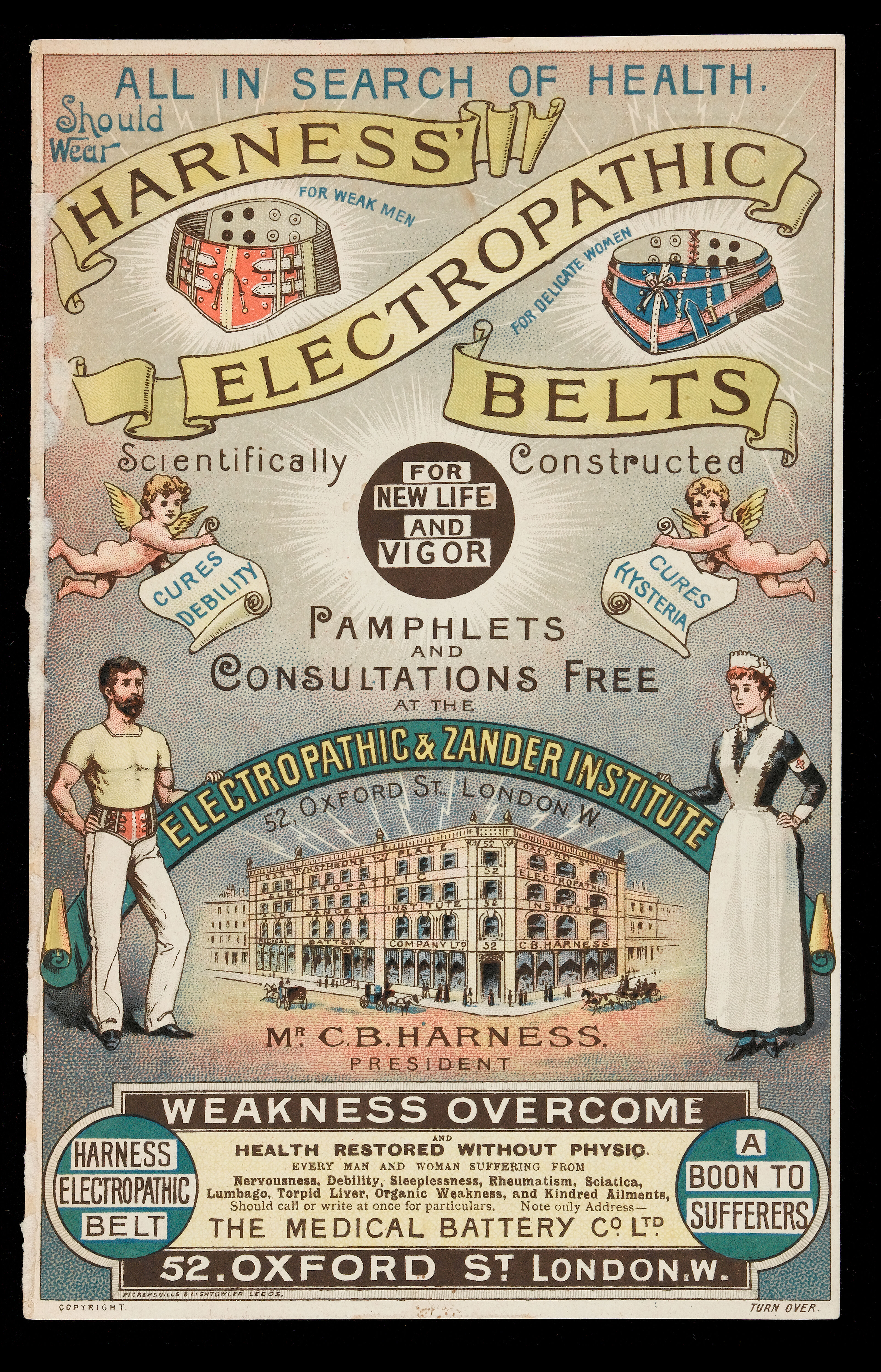 All in search of health should wear Harness' electropathic belts : scientifically constructed for new life and vigor / C.B. Harness.