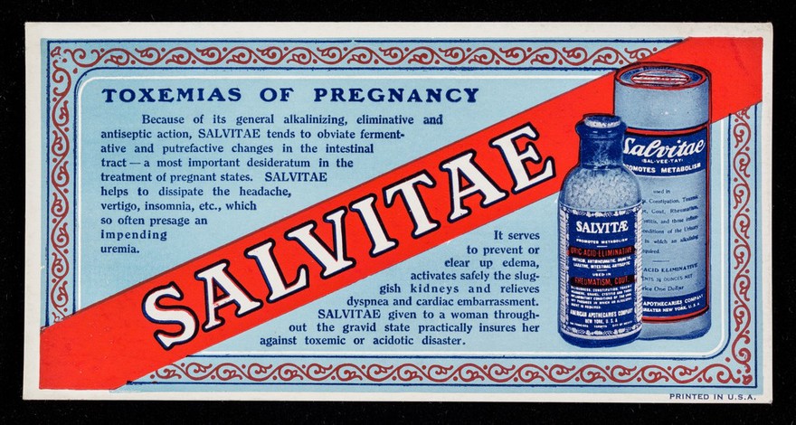 Salvitae : toxemias of pregnancy / American Apothecaries Company.
