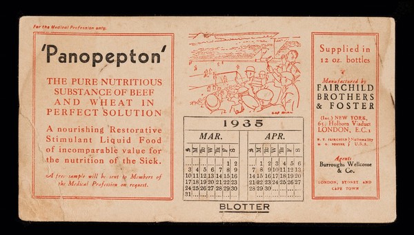 'Panopepton' : the pure nutritious substance of beef and wheat in perfect solution / Fairchild Brothers & Foster (Inc) New York.