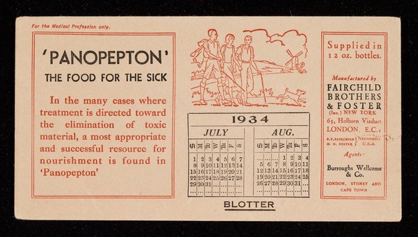 'Panopepton' : the food for the sick / Fairchild Brothers & Foster (Inc) New York.