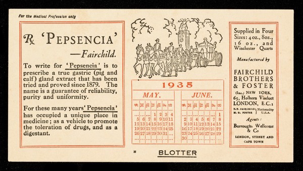 Rx 'Pepsencia'- Fairchild / Fairchild Brothers & Foster (Inc) New York.