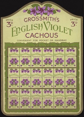 Grossmith's English violet cachous : convenient for pocket or handbag.