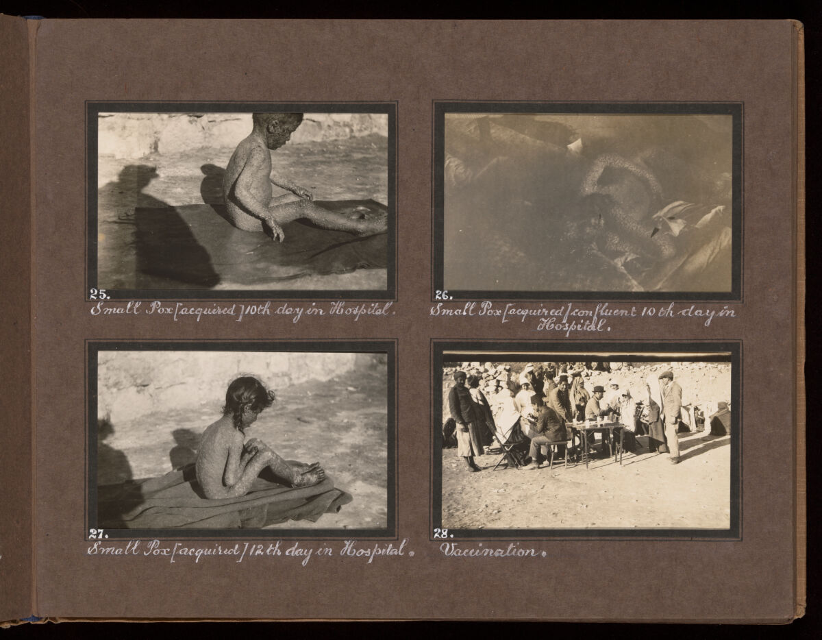 Smallpox epidemic, Palestine. Photograph album, ca. 1922.