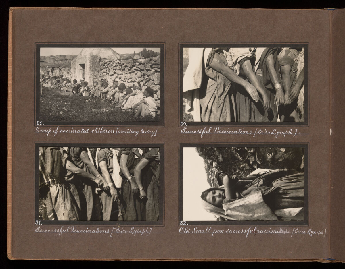 Smallpox epidemic, Palestine. Photograph album, ca. 1922.