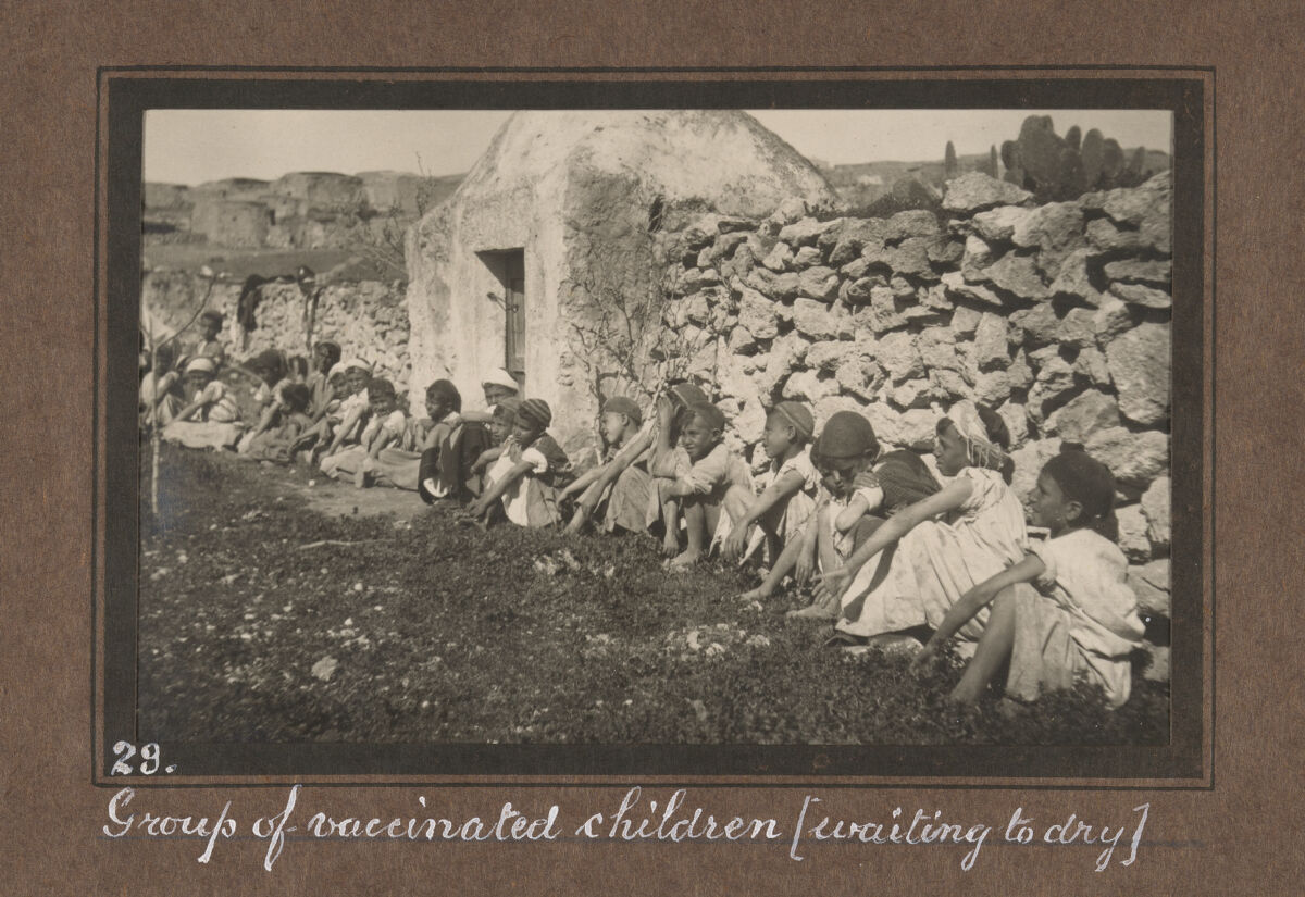 Smallpox epidemic, Palestine. Photograph album, ca. 1922.