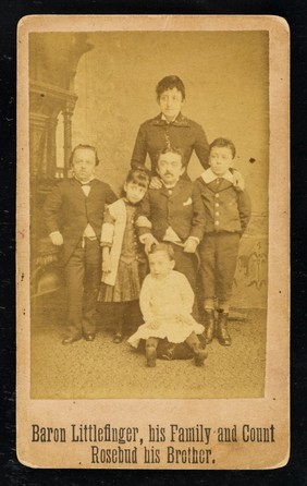 Baron Littlefinger, his family and Count Rosebud his brother : Italian midgets... the Magri brothers, natives of Bologna, Italy / Ollivier & Co.