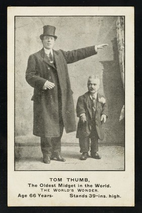 Tom Thumb : the oldest midget in the world : the world's wonder : age 66 years, stands 39 ins. high.