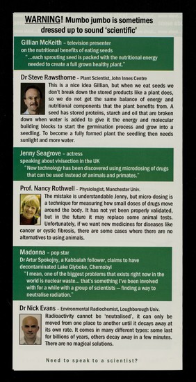 Sense about... science for celebrities / Sense About Science.