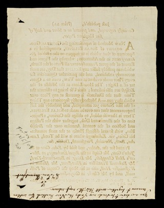 Just published, (price 2 s.) curiously engraved, and printed on a sheet and half of fine elephant paper : a new method of representing the general geography of solar eclipses, exemplified in a specimen of that which is to happen on the 18th of February next.