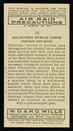 Volunteer mobile corps (owner drivers) / W.D. & H.O. Wills.