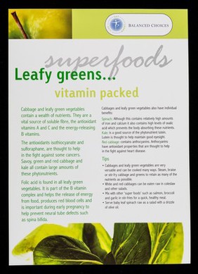 Leafy greens... : vitamin packed / designed and produced by Compass Group UK and Ireland's Design Centre.