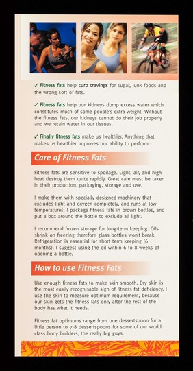 Fitness fats : energy, stamina, performance, recovery and health / Savant Distribution Ltd.