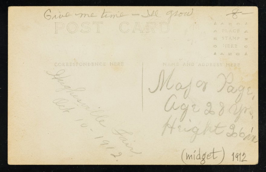 [Major Page : age 28 years, height 26 inches].