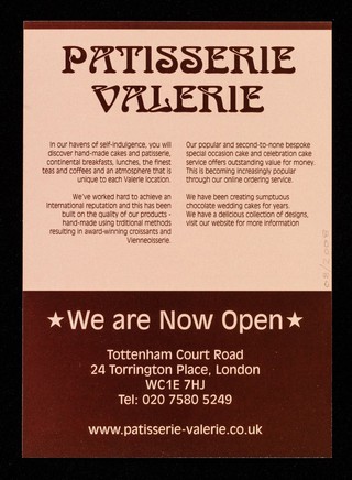 Patisserie Valerie : now you can order online www.patisserie-valerie.co.uk / Patisserie Valerie.