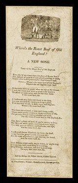 Where's the roast beef of old England? : a new song : tune- O the roast beef of old England.