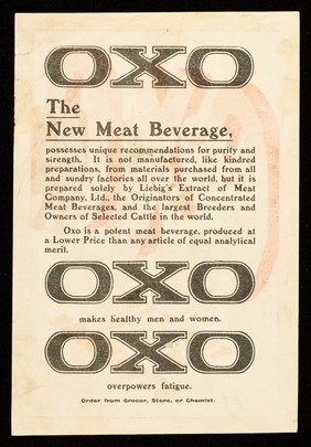 Oxo : the new meat beverage / Liebig's Extract of Meat Company.