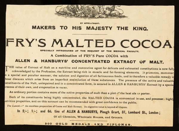 Fry's pure concentrated cocoa : Hooray! It's Fry's : Fry's milk chocolate.