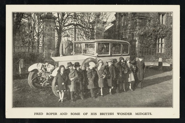 Fred Roper and some of his British wonder midgets.