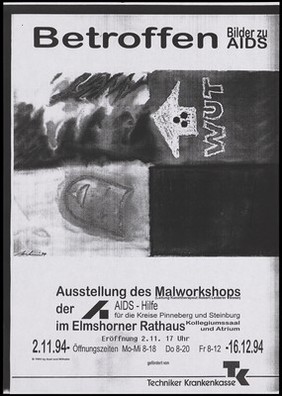 Artwork exhibited at an AIDS painting workshop in Elmshorn, Germany. Photocopy, 1994.