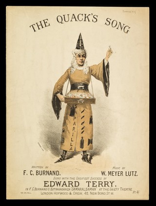 The quack's song / written by F.C. Burnand ; music by W. Meyer Lutz ; sung ... by Edward Terry in F.C. Burnand's extravaganza "Camaralzaman.".