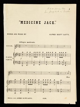 Medicine Jack : serio comic song / written & composed by Alfred Scott Gatty.