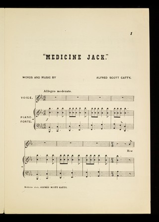 Medicine Jack : serio comic song / written & composed by Alfred Scott Gatty.