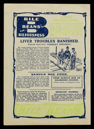 Bile Beans for biliousness : world's greatest specific / Bile Bean Manufacturing Co.