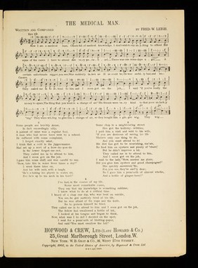 The medical man : they called me in to attend him / written and composed by Fred W. Leigh ; sung by Will Dalton ; also by T.F. Benson.