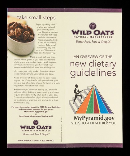 An overview of the new dietary guidelines : MyPyramid.gov : steps to a healthier you / Wild Oats natural marketplace.