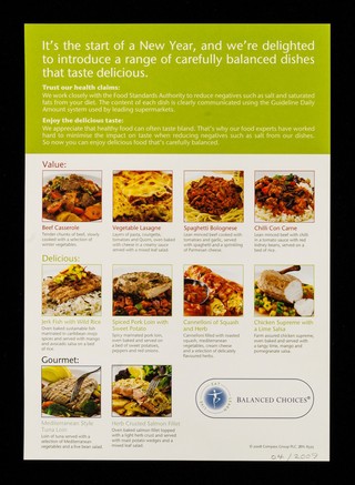 Delicious food carefully balanced / Compass Group plc.