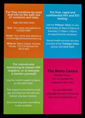 For gay and bisexual men in Greenwich there are loads of options for getting an HIV test / The Metro Centre.