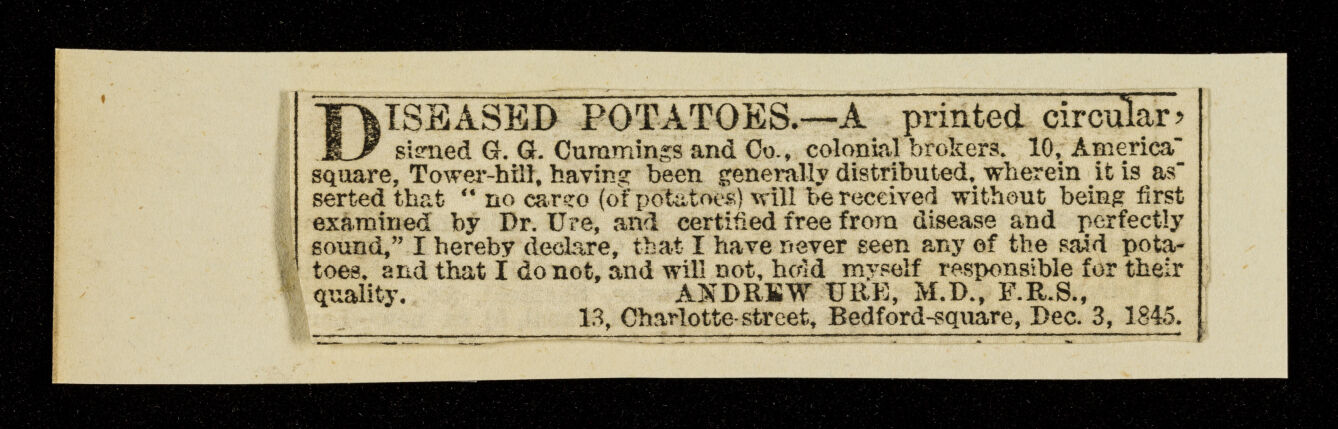 Diseased potatoes ... / Andrew Ure.