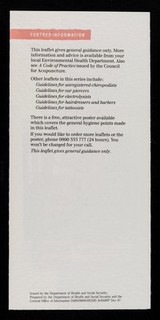 AIDS : guidelines for acupuncturists : don't die of ignorance / prepared by the Department of Health and Social Security and the Central Office of Information.