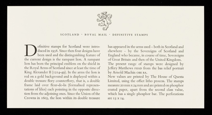 Northern Ireland Royal Mail first day cover : new definitive stamps / Royal Mail.