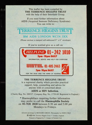 Is it safe? : the chalice and AIDS / Terrence Higgins Trust.