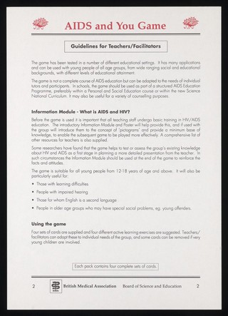 AIDS and you game / British Medical Association.