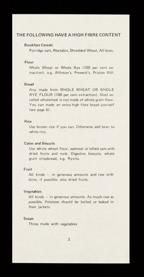 High fibre diet / Merton & Sutton Health Authority.