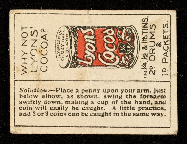 How to catch the coin / J. Lyons & Co.