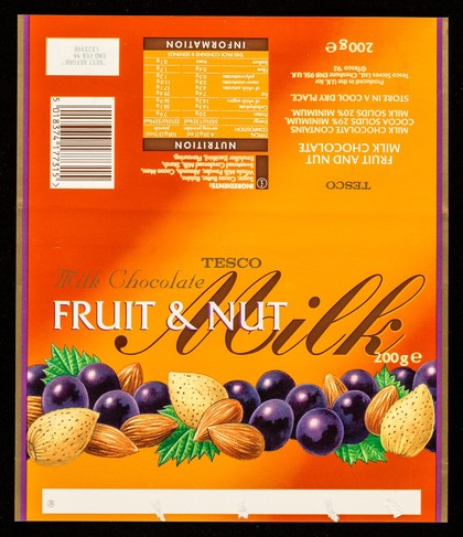 Tesco fruit & nut milk chocolate : 200 g. / Tesco Stores Ltd.