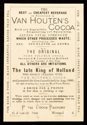 Van Houten's cocoa : best and goes farthest... : Captain Cuttle / C.J. van Houten & Zoon.