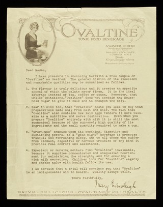 Ovaltine tonic food beverage / A. Wander Limited.