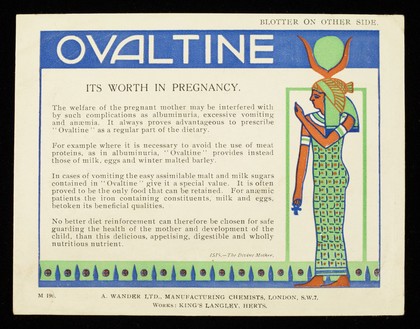 Ovaltine : its worth in pregnancy / A. Wander Ltd.