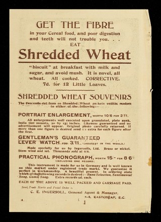 Shredded Wheat : no waiting, ready cooked, delightful : send for free sample / Shredded Wheat Co.
