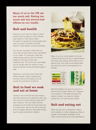 Salt and eating out consumer guide : don't be afraid to tip your waiter before your meal : pass it on to the chef / CASH.