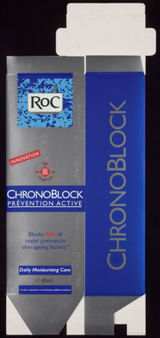 Chronoblock : prévention active : blocks 98% of major premature skin-ageing factors / RoC.