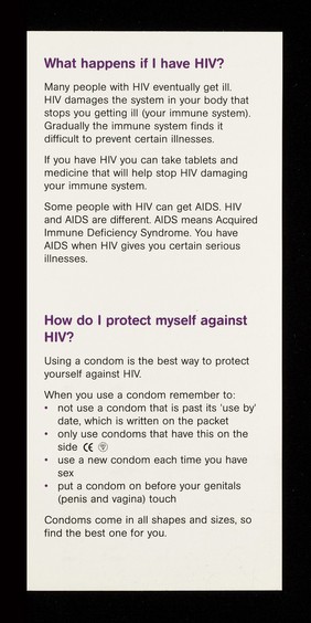 You need to know all about HIV : information and advice / NHS, Health First.
